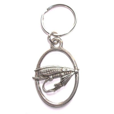 Just Fish Pewter Keyring Large Fly
